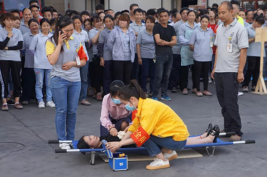 上Ｗ鹆谙叩锹2019年上半年消防演习现场